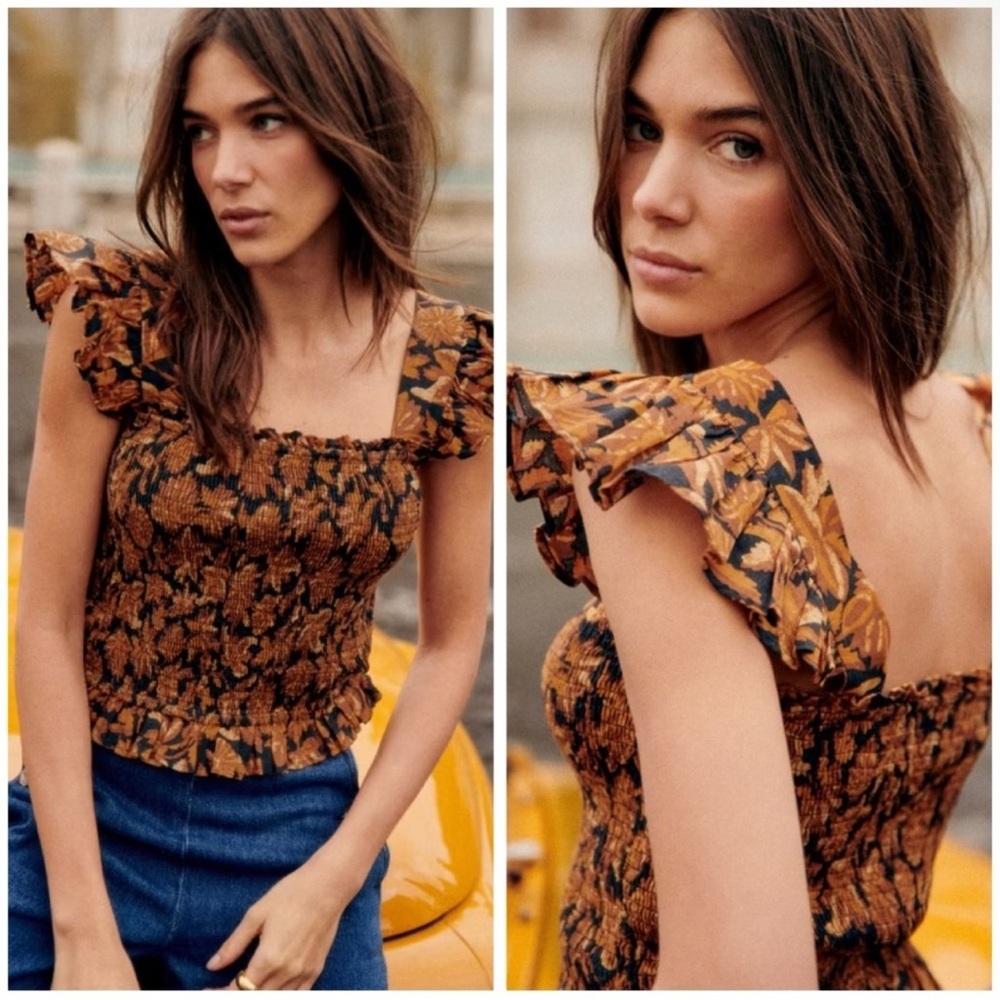 Sezane Elodia Floral Romantic Blouse Size 2 US​